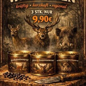 Jägertrio – Wildmettwurst im 3er-Pack